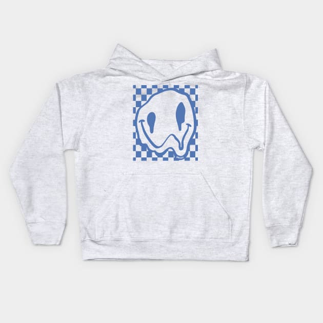 Melty Smile (Faded Blue Version) Kids Hoodie by Jan Grackle